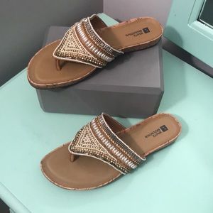 White Mountain beaded sandals